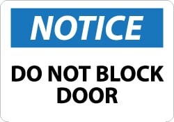 MSC&nbsp;DO NOT BLOCK DOOR SIGN
