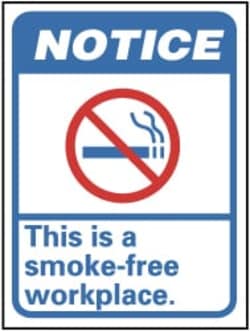 MSC&nbsp;SMOKE FREE WORKPLACE SIGN