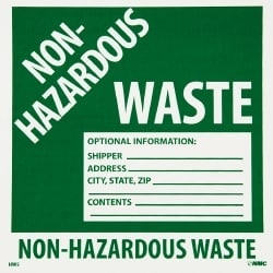 MSC&nbsp;NON-HAZ WASTE LABEL