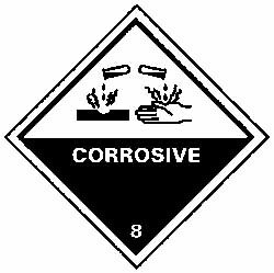 MSC&nbsp;DOT SHPPNG LBL-CORROSIVE