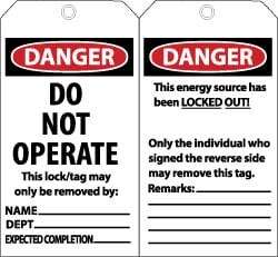 MSC DO NOT OPERATE TAG
