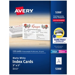 MSC&nbsp;UNRULED INDEX CARD F/PRNT