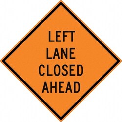 MSC&nbsp;LEFT LANE CLOSE AHEAD SGN