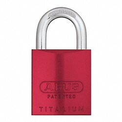 Grainger&nbsp;Keyed Padlock 15/16 in Rectangle Red
