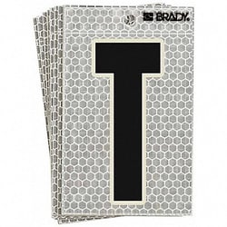 Grainger&nbsp;Refl. Letter Label T Glow in Dark PK10