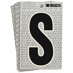 Grainger Refl. Letter Label S Glow in Dark PK10