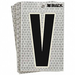Grainger Refl. Letter Label V Glow in Dark PK10