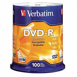 Grainger DVD-R Disc 4.70 GB 120 min 16x PK100