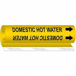 Grainger Pipe Mrkr Domestic Hot Water 9in H 8in W