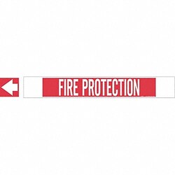 Grainger Pipe Marker Fire Protection 4in H 24in W