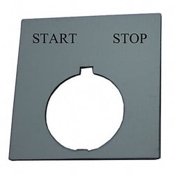 Grainger&nbsp;LegendPlate StartStop Wht/Blk Rectangle