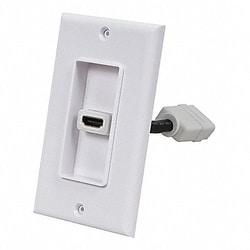 Grainger A/V WallPlate HDMI w/Ext 1P White, Quantity: Each of 1