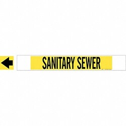 Grainger&nbsp;Pipe Marker Sanitary Sewer 4in H 24in W