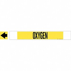 Grainger Pipe Marker Oxygen 4 in H 24 in W