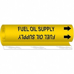 Grainger Pipe Marker Fuel Oil Supply 9in H 8in W
