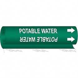 Grainger Pipe Marker Potable Water 9 in H 8 in W