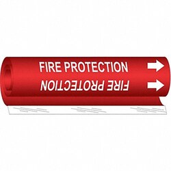 Grainger Pipe Marker Fire Protection 5in H 8in W