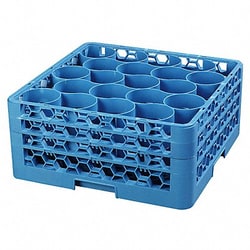 Grainger&nbsp;Glass Rack w/2 Extender 19.88 L Blue PK2