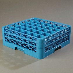 Grainger&nbsp;Glass Rack w/2 Extender 19.88 L Blue PK3