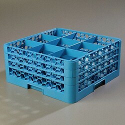 Grainger&nbsp;Glass Rack w/3 Extender 19.88 L Blue PK2