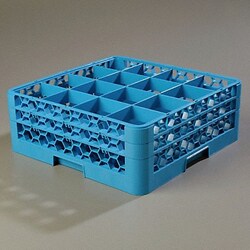 Grainger Glass Rack w/2 Extender 19.88 L Blue PK3