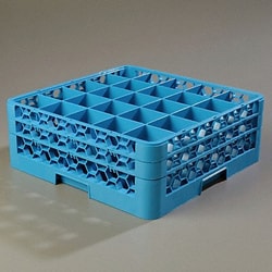 Grainger Glass Rack w/2 Extender 19.88 L Blue PK3