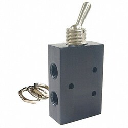 Grainger Toggle Valve 4Way 1/8 In NPT