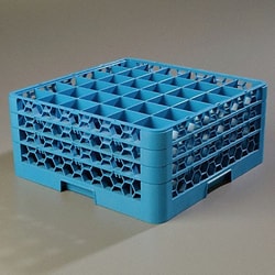 Grainger Glass Rack w/3 Extender 19.88 L Blue PK2