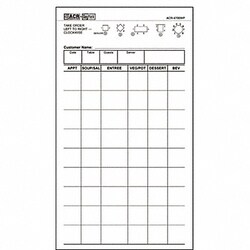 Grainger Guest Checks 2-Part Carbonless PK40, Quantity: Pack of 1