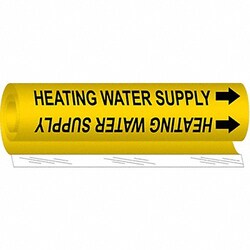 Grainger Pipe Marker Heating Water Supply 26in H