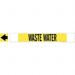 Grainger&nbsp;Pipe Marker Waste Water 4 in H 24 in W