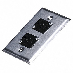 Grainger&nbsp;A/V Wallplate XLR(M) 3Pin 2Port
