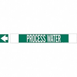 Grainger Pipe Marker Process Water 4 in H 24 in W