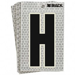 Grainger Refl. Letter Label H Glow in Dark PK10