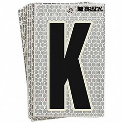 Grainger Refl. Letter Label K Glow in Dark PK10