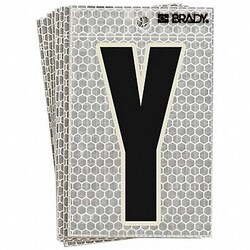 Grainger Refl. Letter Label Y Glow in Dark PK10