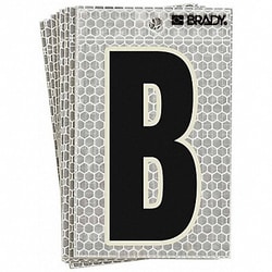 Grainger&nbsp;Refl. Letter Label B Glow in Dark PK10