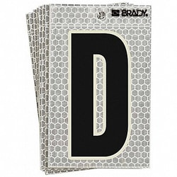 Grainger&nbsp;Refl. Letter Label D Glow in Dark PK10