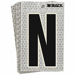 Grainger Refl. Letter Label N Glow in Dark PK10