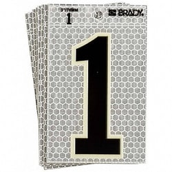 Grainger&nbsp;Ultra Reflective Numbers 1 6 in H PK10