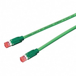 Grainger Patch Cord Cat 6A Bootless Green 6.6 ft.