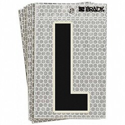 Grainger&nbsp;Refl. Letter Label L Glow in Dark PK10