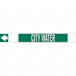 Grainger&nbsp;Pipe Marker City Water 4 in H 24 in W