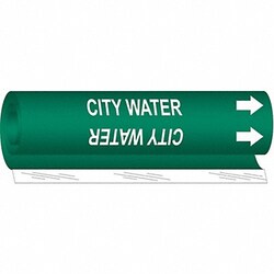 Grainger Pipe Marker City Water 9 in H 8 in W