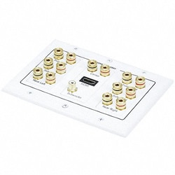 Grainger&nbsp;A/V Wallplate 3-Gang 7.1 Stereo White