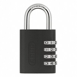 Grainger Combination Padlock 2 3/16in Rectgle Blk