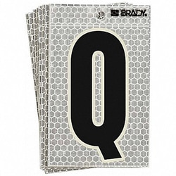 Grainger&nbsp;Refl. Letter Label Q Glow in Dark PK10
