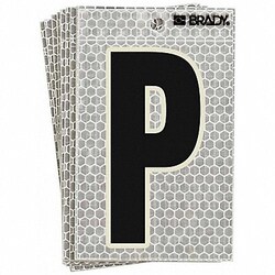 Grainger Refl. Letter Label P Glow in Dark PK10