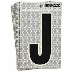 Grainger&nbsp;Refl. Letter Label J Glow in Dark PK10