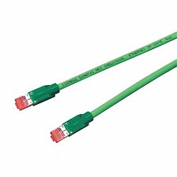 Grainger Patch Cord Cat 6A Bootless Green 1.6 ft.